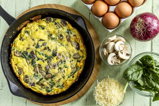 Frittata mit Spinat und Pilzen