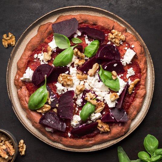 Vollkornpizza mit Roter Bete