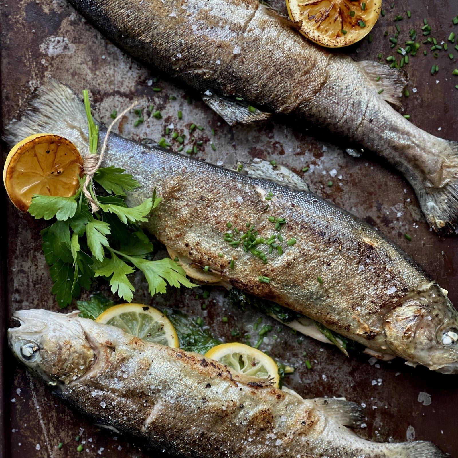 Auf Butter gebratene Forelle