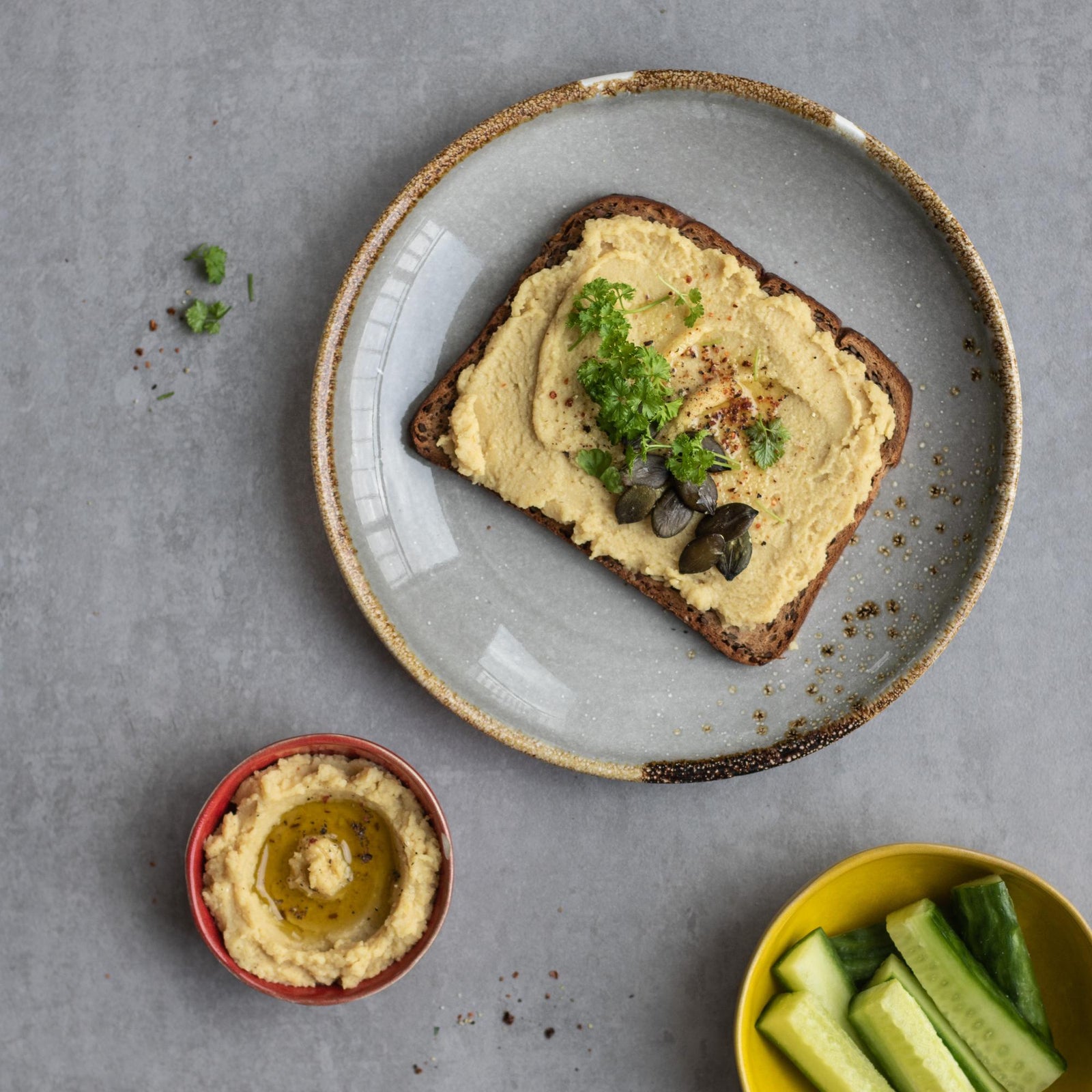 Aufstrich aus roten Linsen mit Cashewkernen und Kreuzkümmel