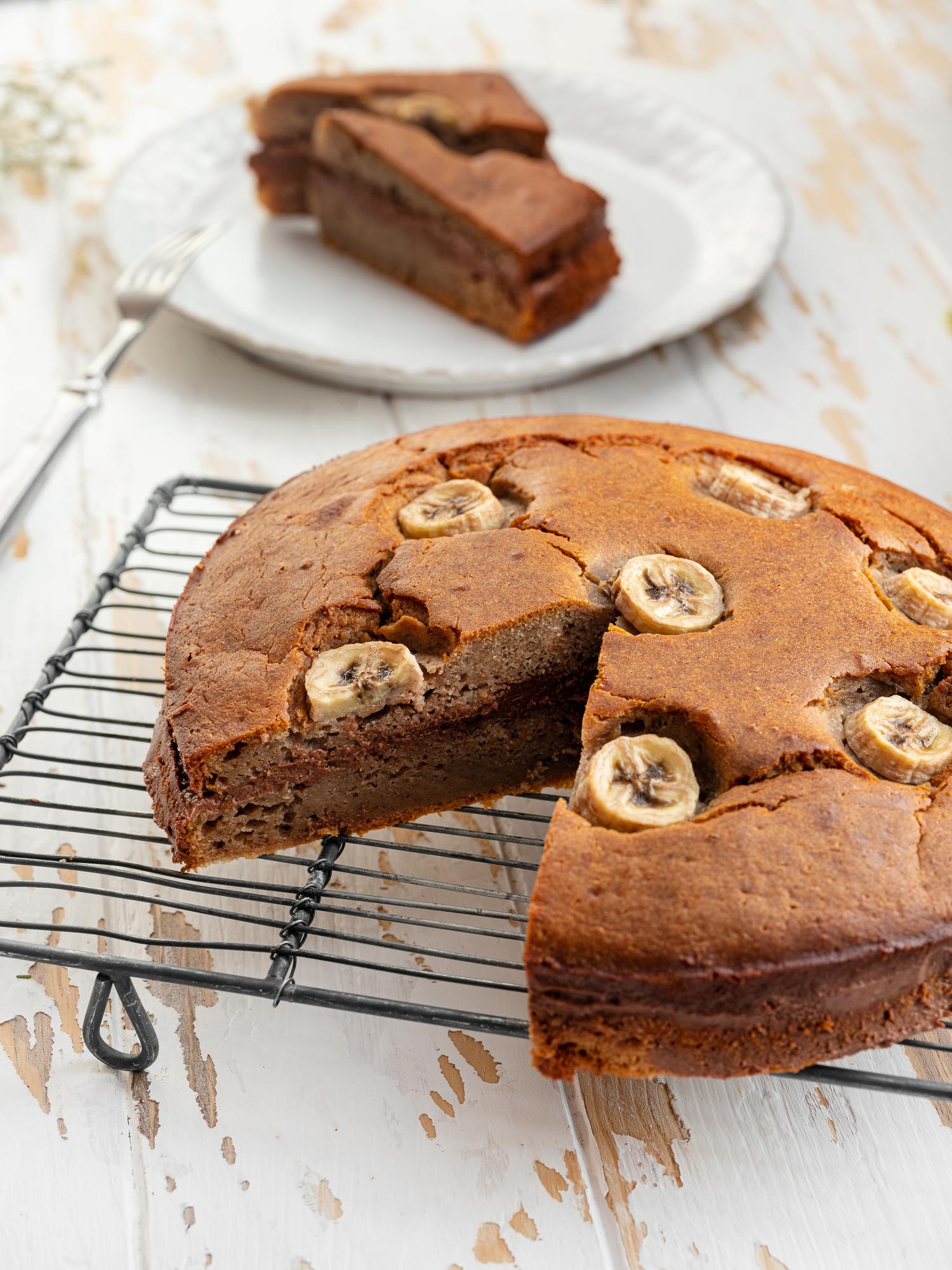 Bananenkuchen mit Quark-Schokoladencreme