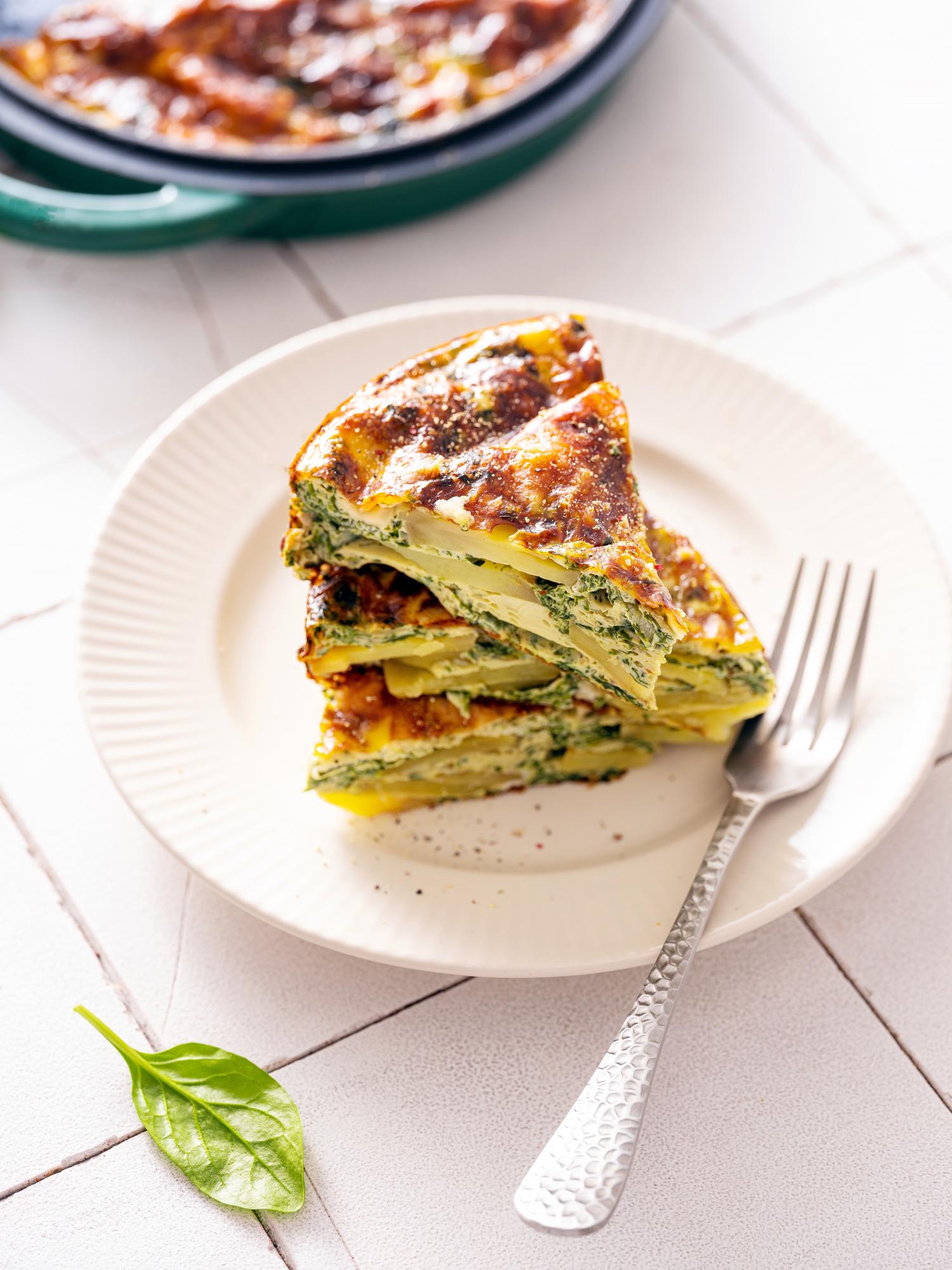 Kartoffel-Frittata mit Spinat