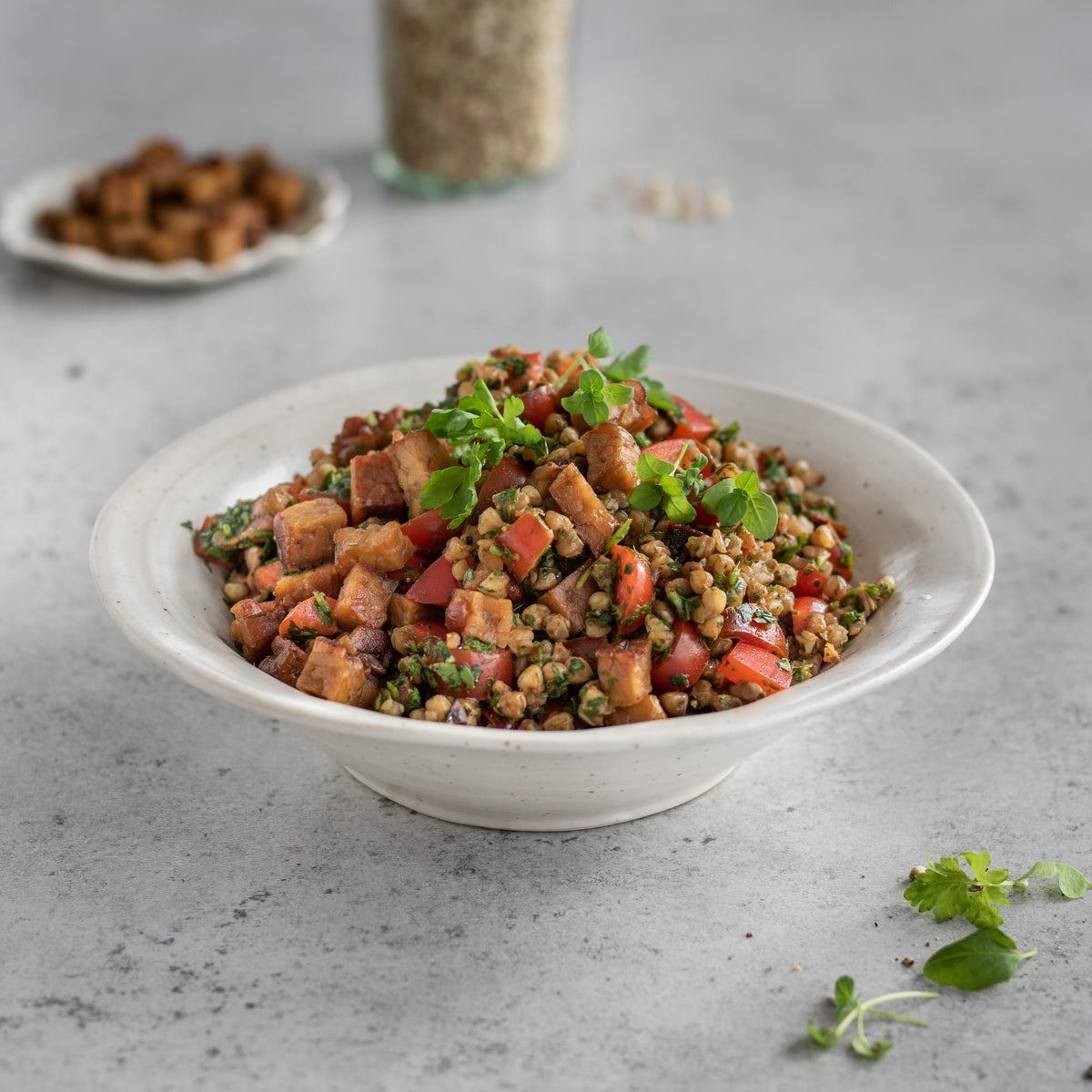 Buchweizensalat mit Tempeh