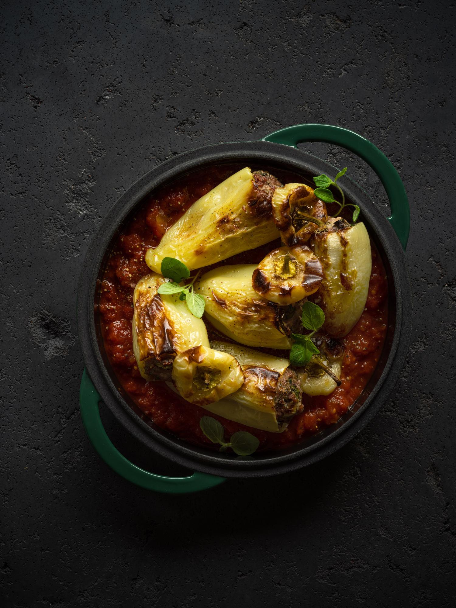 Gefüllte Paprika mit Putenfleisch