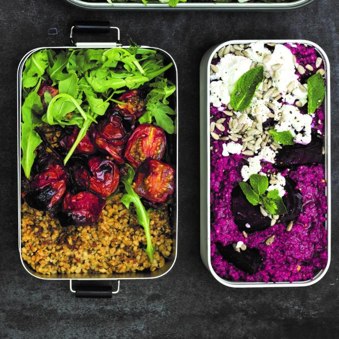 Hirse mit Pesto, Minze und Ziegenkäse