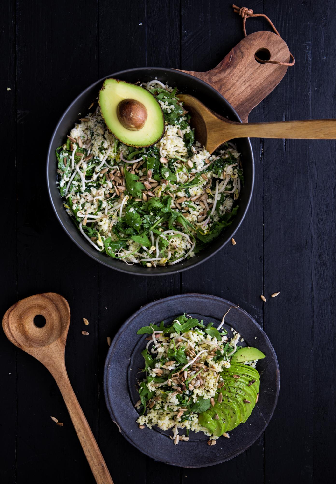 Hirse-Salat mit Schnittlauchdressing