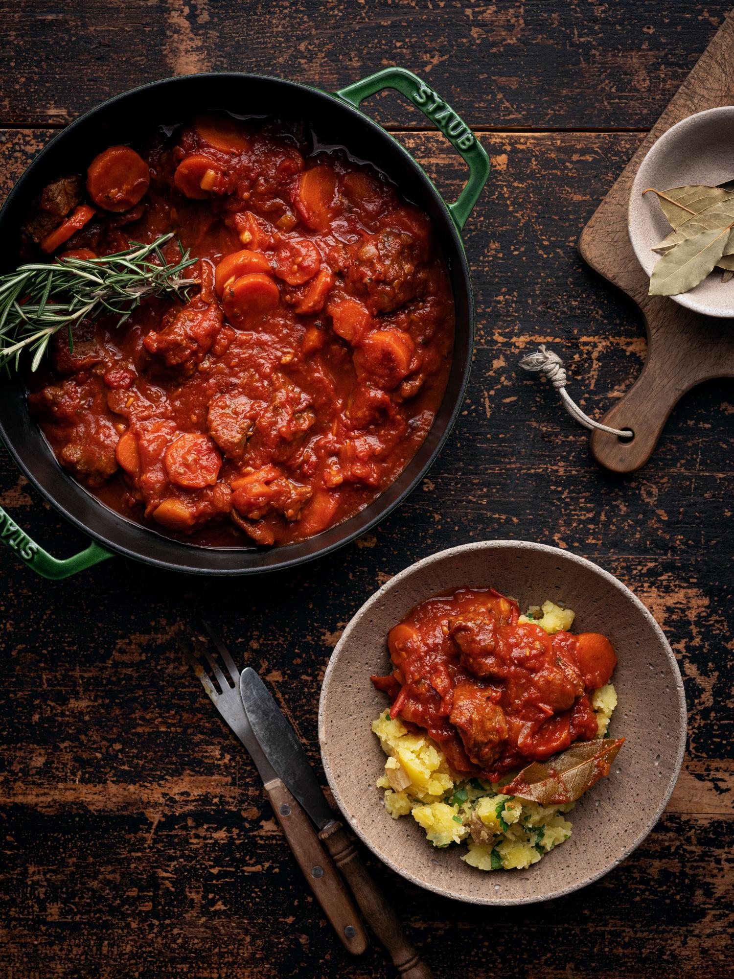Rindfleisch-Stew aus einem Topf
