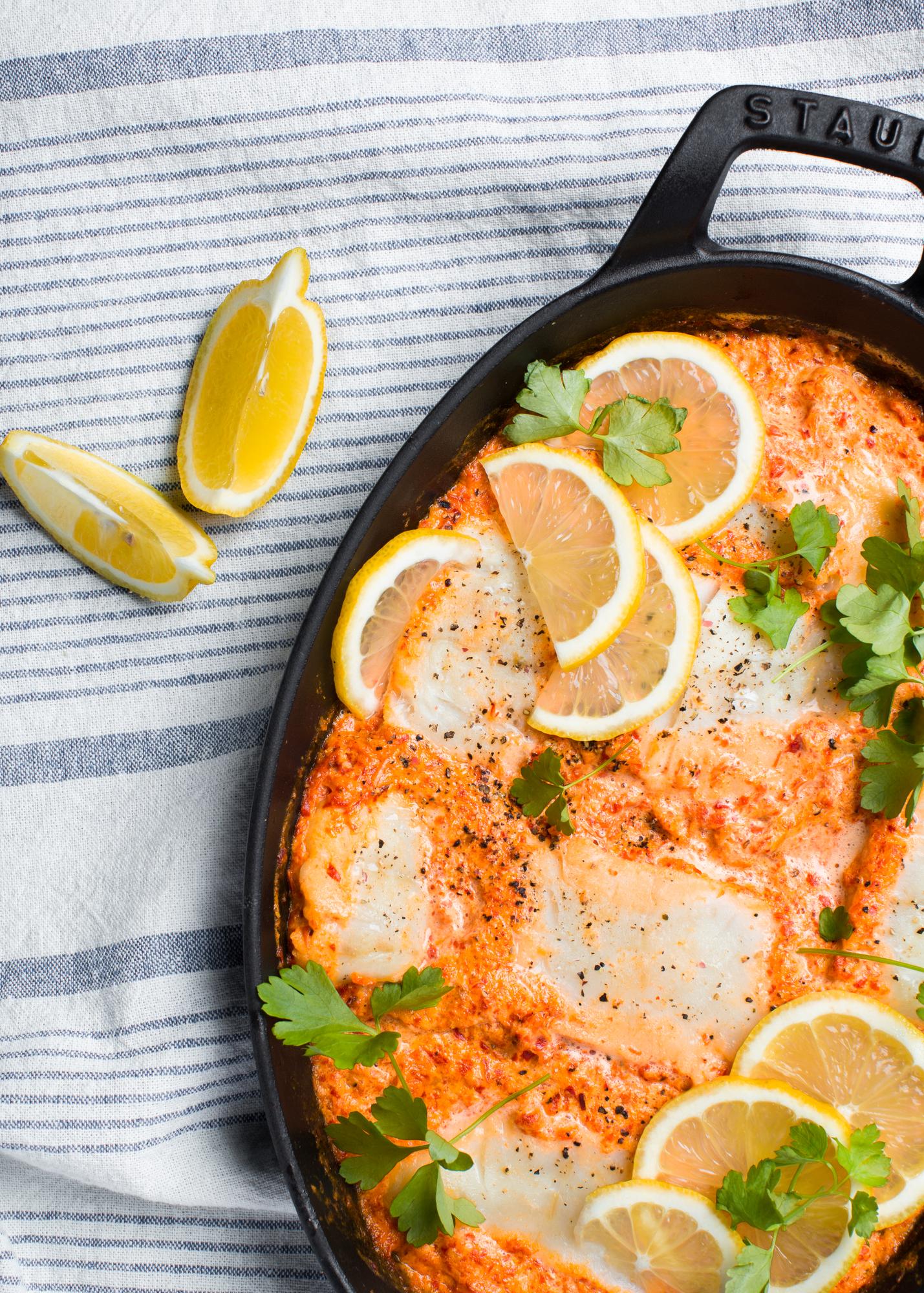 Kabeljau in Paprikasauce