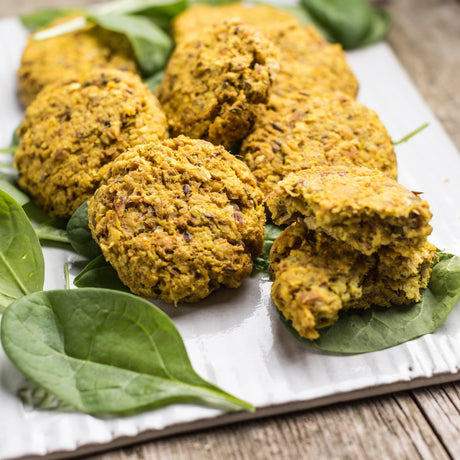 Kichererbsen-Puffer mit Thunfisch