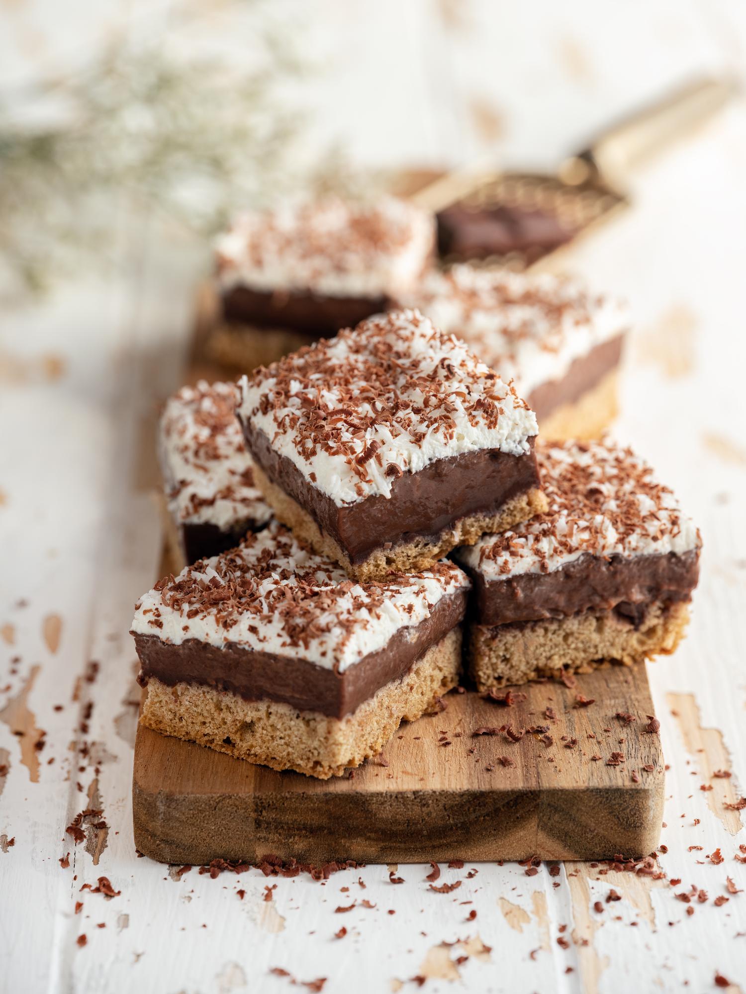 Kokosschnitte mit Schokolade