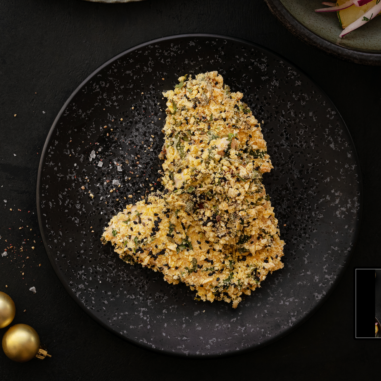 Hähnchenschnitzel mit Miso-Paste und Koriander