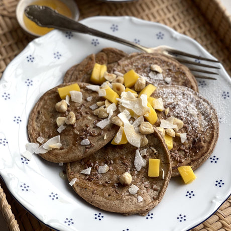Mandelpfannkuchen mit Leinsamen