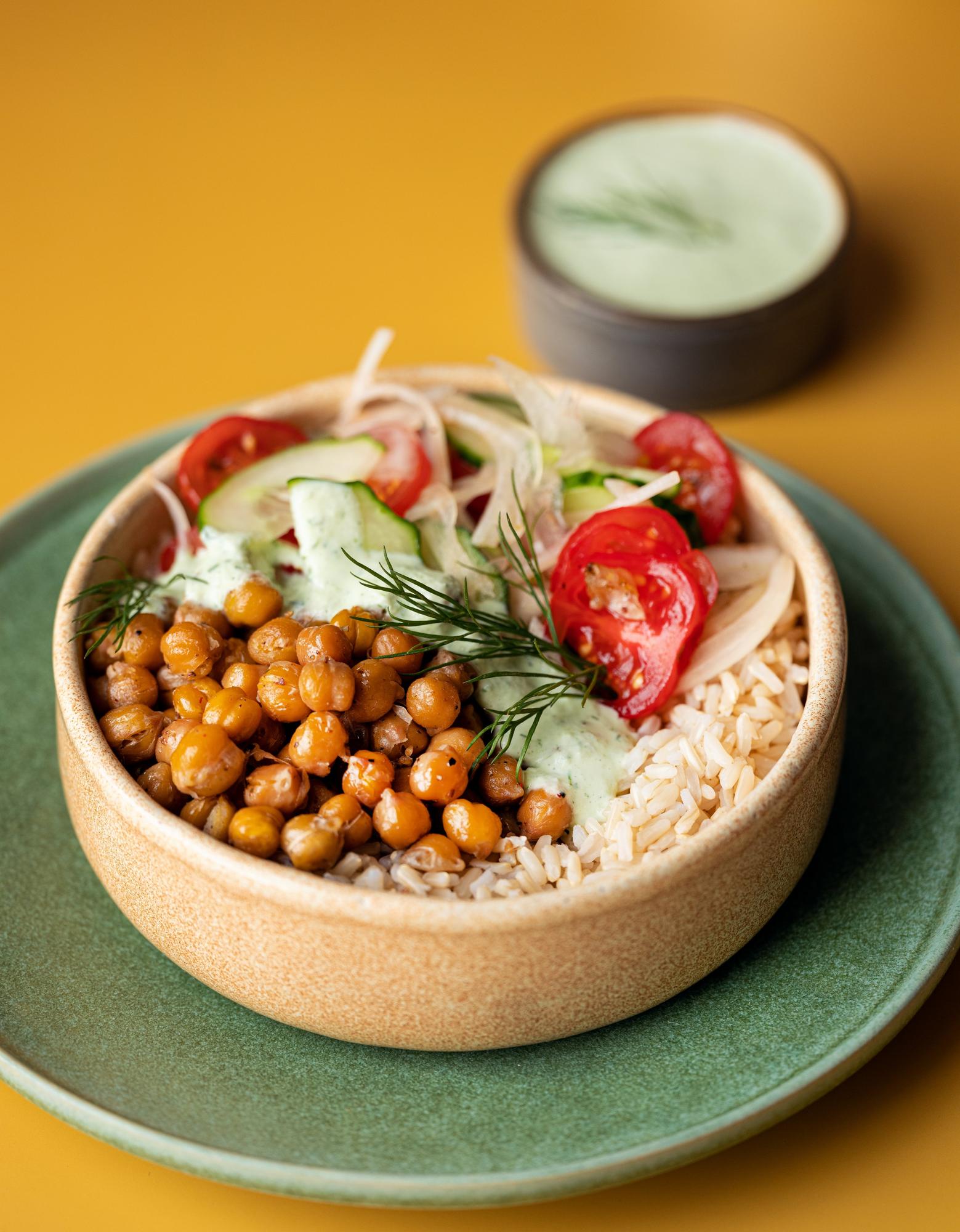 Bowl mit gerösteten Kichererbsen