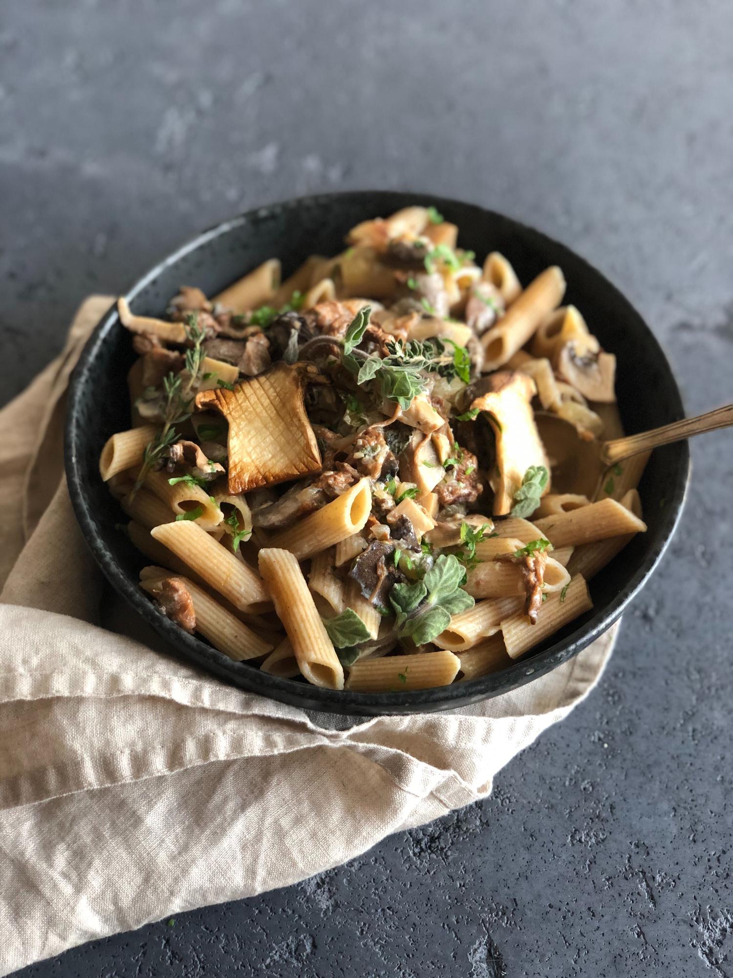 Pilzsauce mit Nudeln