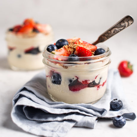 Pudding mit Waldbeeren