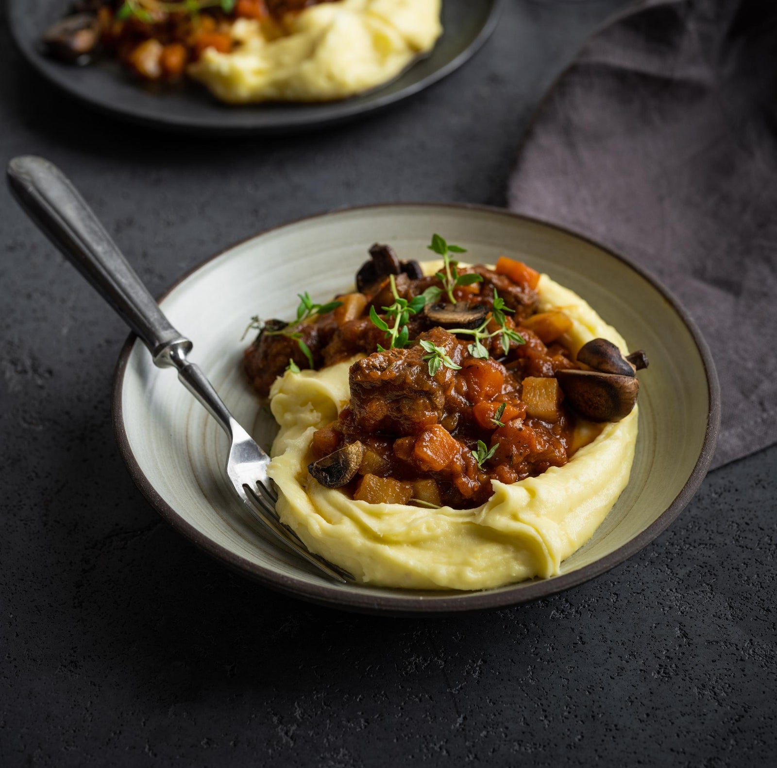 Ragout mit Wurzelgemüse und Weinessig