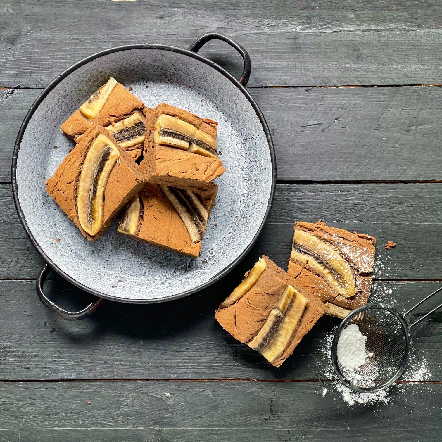 Ricottakuchen mit Banane und Buchweizenmehl