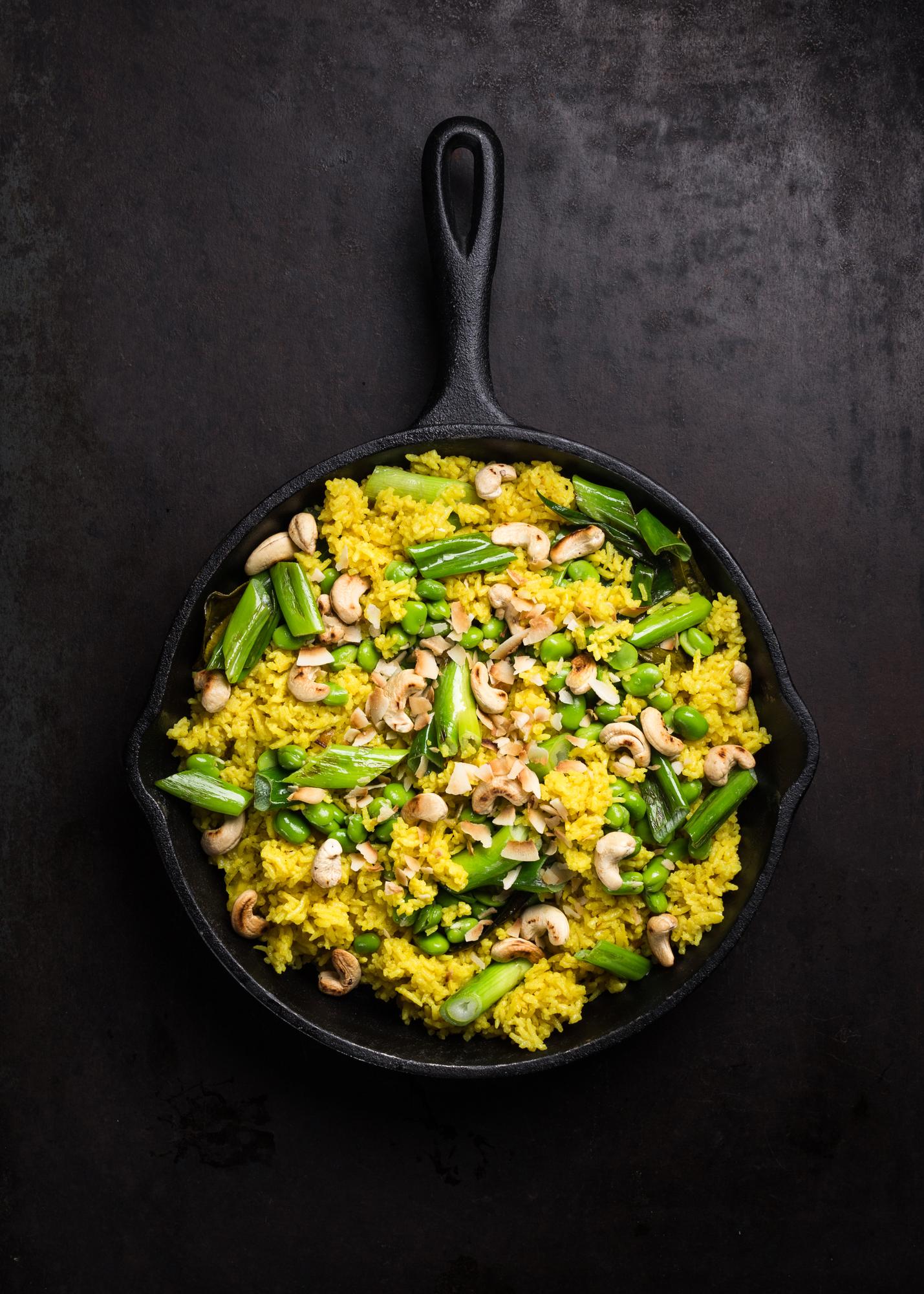 Risotto mit Curry und Kokosmilch
