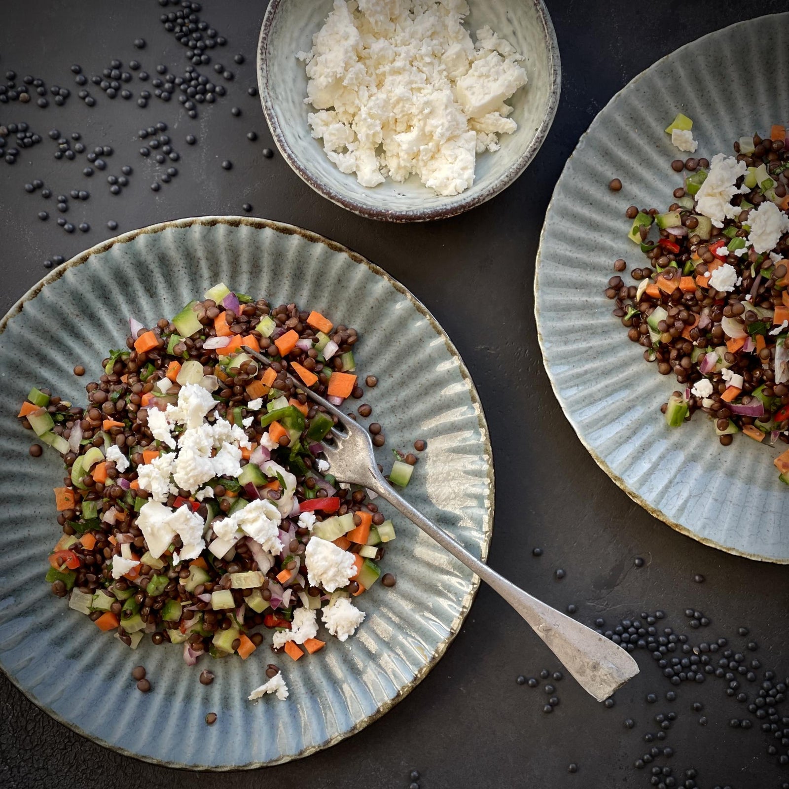 Belugalinsen-Salat