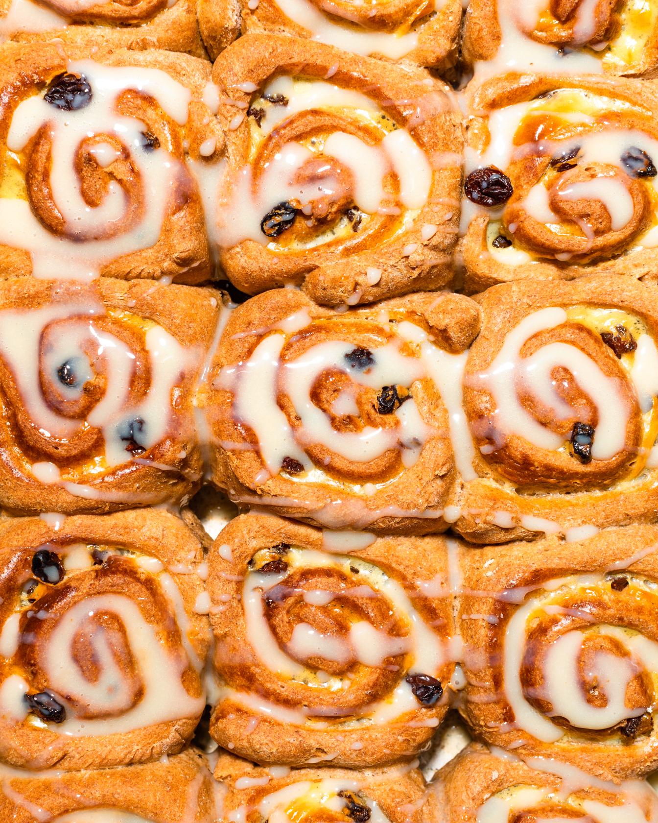 Schnecken mit Puddingfüllung
