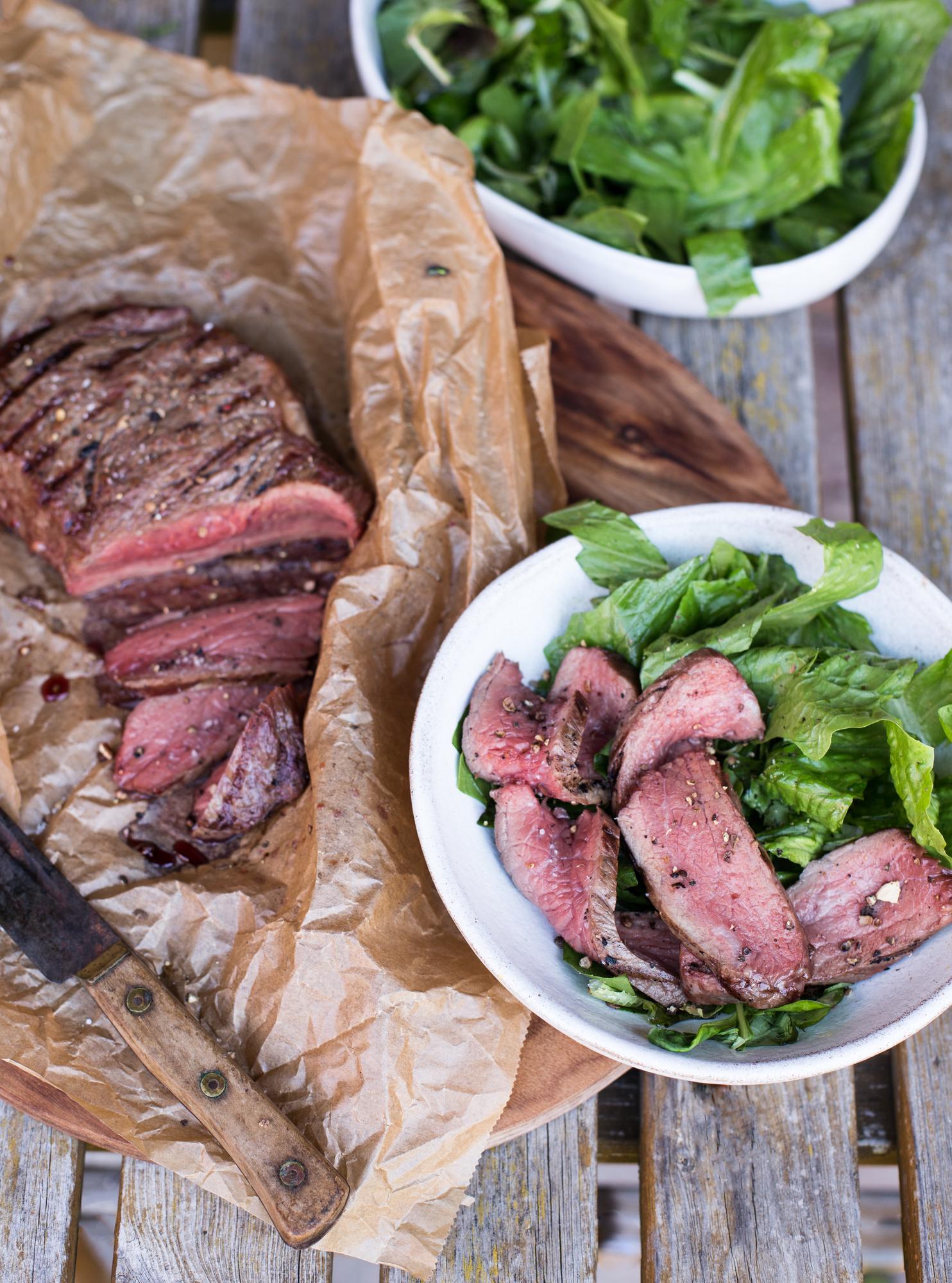 Steak mit Salat