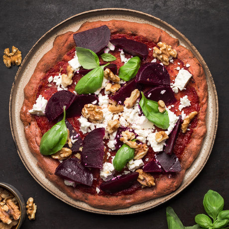 Vollkornpizza mit Roter Bete