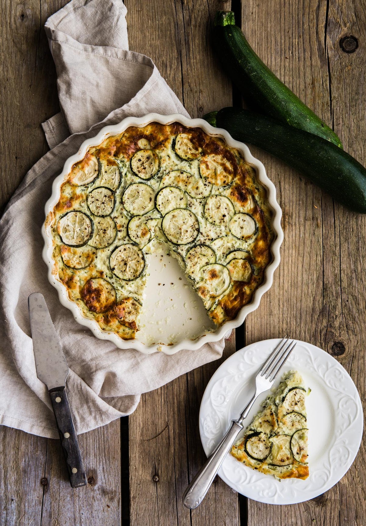 Zucchini-Tortilla mit Ricotta